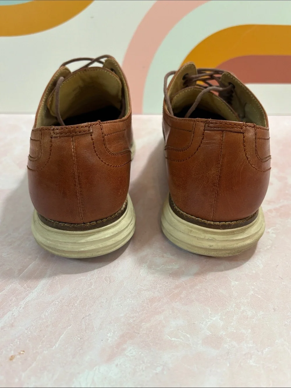 Cole Haan Original Grand Men's Tan Leather Wingtip Oxfords 10M